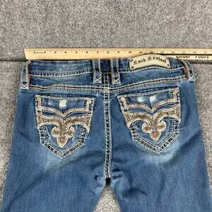 Rock Revival Jeans Womens Size 27 Sapphire Skinny Stretch Denim Thick Stitch